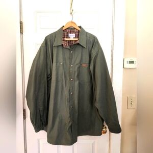 Carhartt olive chore barn coat brown flannel lined size 2xl workwear outdoors